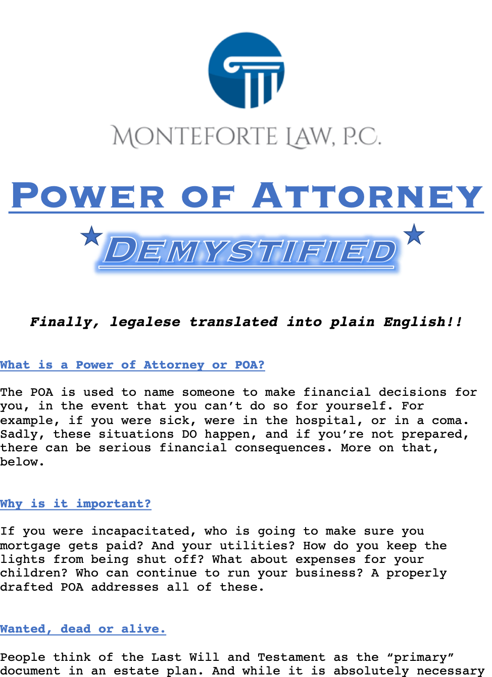 Power of Attorney DeMystified