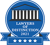 Logo Recognizing Monteforte Law, P.C.'s recognition as a Lawyer of Distinction in 2021