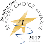 Logo Recognizing Monteforte Law, P.C.'s affiliation with the Readers Choice Awards, 2017