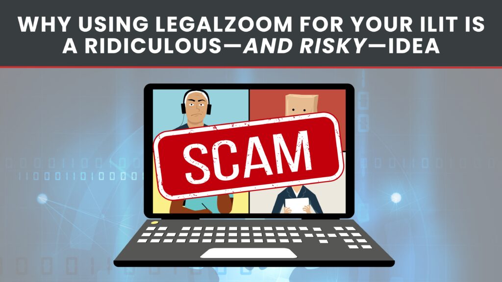 Cartoon image of several people on an online call on a laptop with the word "SCAM" stamped on it